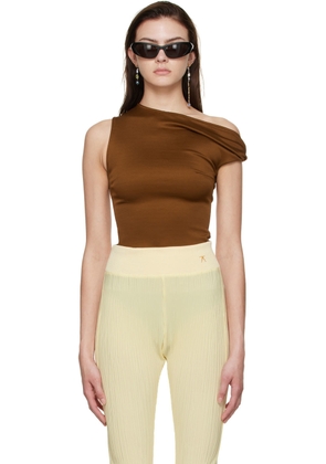 Atlein Tan Viscose T-Shirt