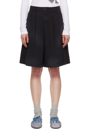 OPEN YY Black Washed Bermuda Shorts
