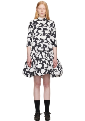 Comme des Garçons Comme des Garçons Black & White Cotton Satin Midi Dress