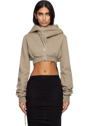 Rick Owens DRKSHDW Taupe Concordians Micro Mountain Hoodie