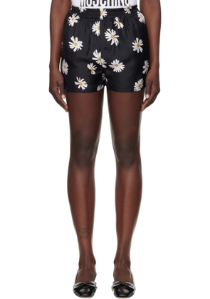 Moschino Black All Over Daisy Print Shorts