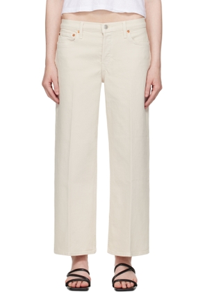 Re/Done Off-White Comfort Stretch Wide Leg Crop Jeans