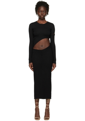 Olēnich Black Cut-Out Maxi Dress