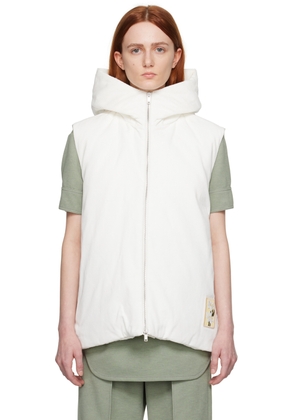 Jil Sander White Hooded Down Vest