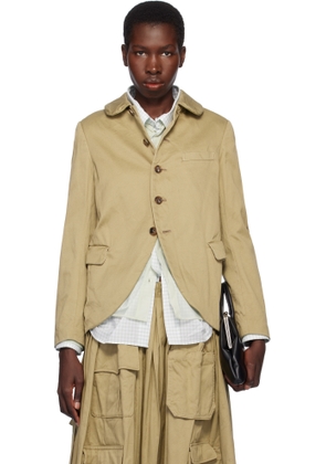 Comme des Garçons Comme des Garçons Khaki Cotton Twill Garment Washed Blazer