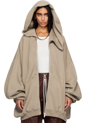 Rick Owens DRKSHDW Taupe Concordians Megamountain Hoodie