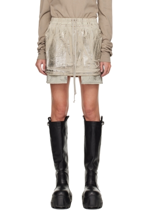 Rick Owens DRKSHDW Silver Concordians Fog Denim Miniskirt