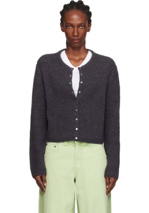 Eckhaus Latta Gray Yak Snap Cardigan