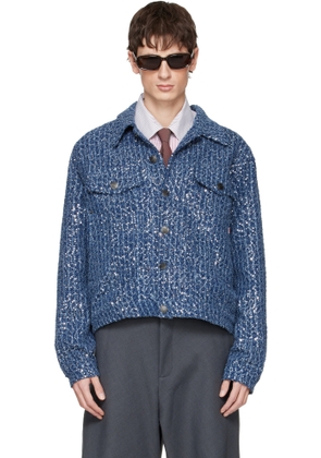 Charles Jeffrey LOVERBOY Blue Art Denim Jacket