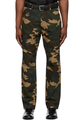 LU'U DAN SSENSE Exclusive Green Camo Straight-Leg Jeans