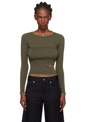 Eckhaus Latta Gray Lapped Baby Crewneck T-shirt