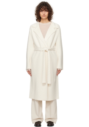 Joseph Off-White Diagonal Knit Coat
