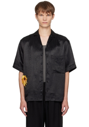 Song for the Mute Black Flower Short Sleeve Box Shirt