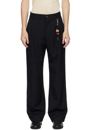 Song for the Mute Black Loose Pleated Trousers