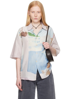 OUR LEGACY Blue & Pink Beyond Short Sleeve Shirt