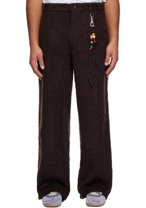 Song for the Mute Burgundy Comfy Wool Wide Leg Trousers