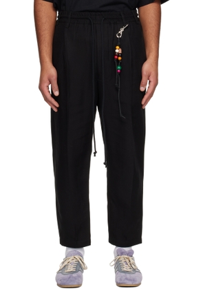 Song for the Mute Black Tencel Drape Trousers