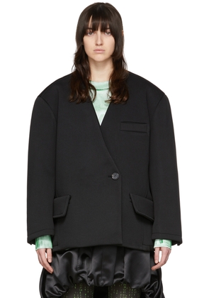 We11done Black Polyester Blazer