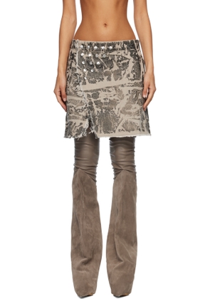 Rick Owens DRKSHDW Black Concordians Sisysnap Denim Miniskirt