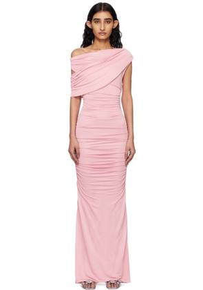 Blumarine Pink One-Shoulder Maxi Dress