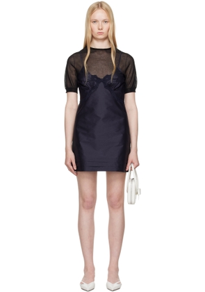 SHUSHU/TONG Navy Cutout Bow Sling Minidress