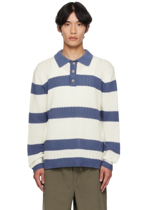 Holzweiler Blue & White Elio Striped Polo