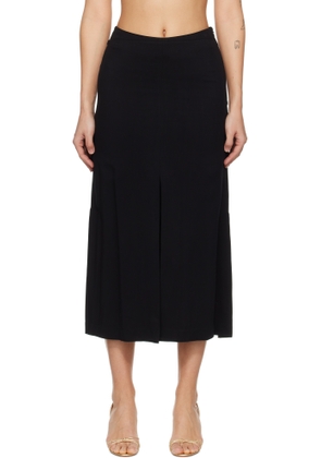 RECTO Black Front Slit Midi Skirt