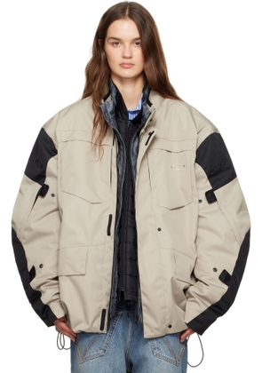 VETEMENTS Beige & Black Biker Parka Coat & Jackets Set