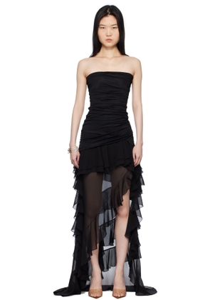 Blumarine Black Jersey Bustier Maxi Dress