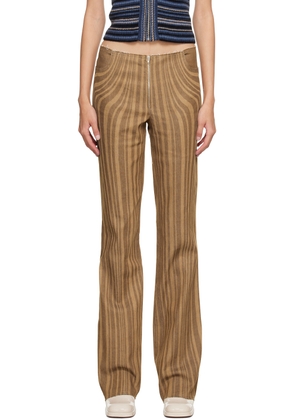 Anne Isabella Brown Printed Jeans