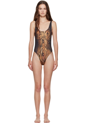 Jean Paul Gaultier Black & Brown 'The Wood' Swimsuit