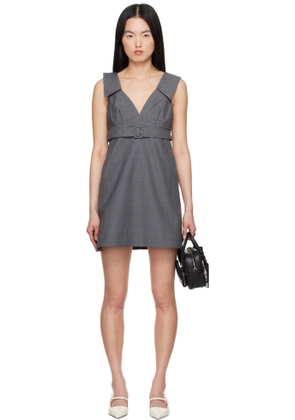 SHUSHU/TONG Gray A-Line Lapel Minidress