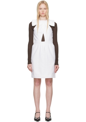 SHUSHU/TONG White Bow Decorated Cutout Minidress