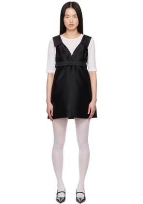 SHUSHU/TONG Black A-Line Lapel Minidress
