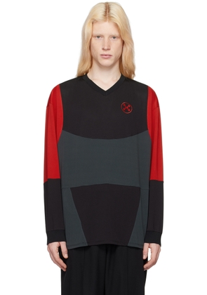 HEAD OF STATE SSENSE Exclusive Black & Red Long Sleeve T-Shirt