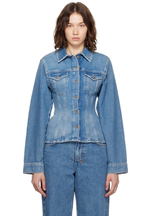 Ksubi Blue Cinched Crop Tru Vintage Denim Jacket