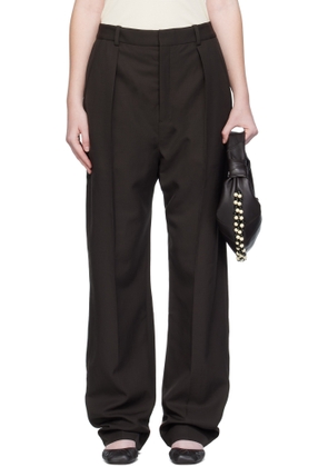 LEMAIRE Brown Pleated Trousers