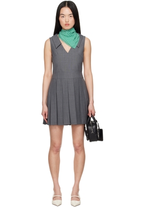 SHUSHU/TONG Gray Lapel Pleated Minidress