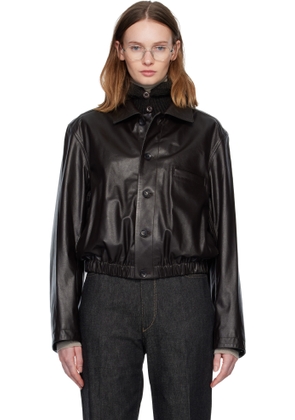 LEMAIRE Brown Soft Leather Jacket
