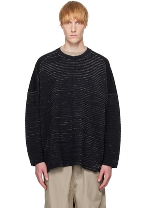 Jan-Jan Van Essche Black Linen Cotton Yarn Knit#70 Sweater