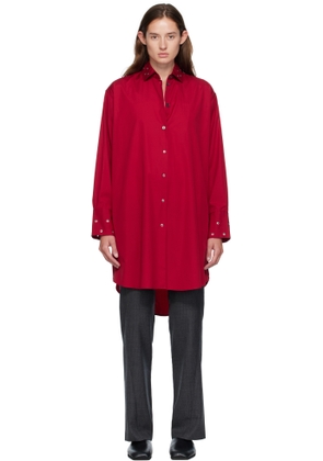 OUR LEGACY Red Frock Shirt Midi Dress