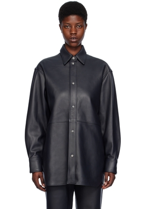 Studio Nicholson Black Santos Leather Shirt