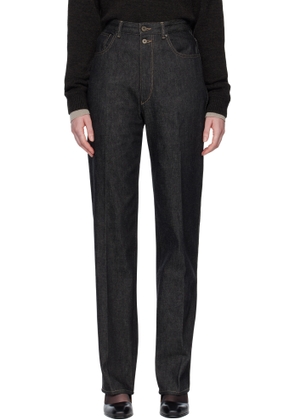 LEMAIRE Navy High Waisted Straight Jeans