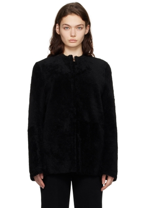TOTEME Black Zipped Teddy Shearling Jacket