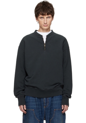 Maison Margiela Gray Half-Zip Sweatshirt