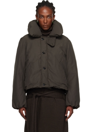 LEMAIRE Brown Short Puffer Blouson Down Jacket