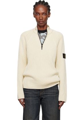 Stone Island Beige 5100024 Vanisé Full Rib RWS Wool Sweater