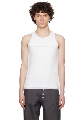 GmbH White 'Shadowbanned' Vest Tank Top