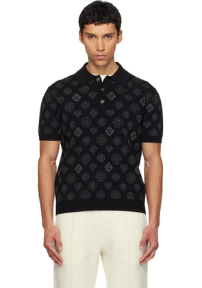 Casablanca Black City Jacquard Polo