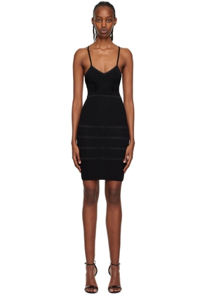Balmain Black V-Neck Minidress